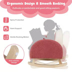 Costway Fauteuil à bascule pour enfants Fauteuil pour enfants en velours rembourré avec pieds en bois massif Bleu/Rouge