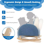 Costway Fauteuil à bascule pour enfants Fauteuil pour enfants en velours rembourré avec pieds en bois massif Bleu/Rouge