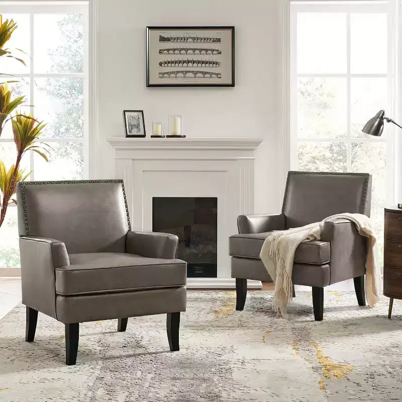 Lot de 2 fauteuils d'appoint rembourrés en bois Céladon | ART OF LIVING DESIGNS