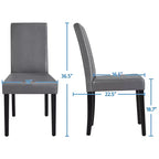 Yaheetech Lot de 4 Chaises de Salle à Manger Rembourrées à Dossier Haut avec Pieds en Bois pour Maison Restaurants