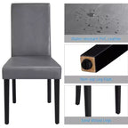 Yaheetech Lot de 4 Chaises de Salle à Manger Rembourrées à Dossier Haut avec Pieds en Bois pour Maison Restaurants