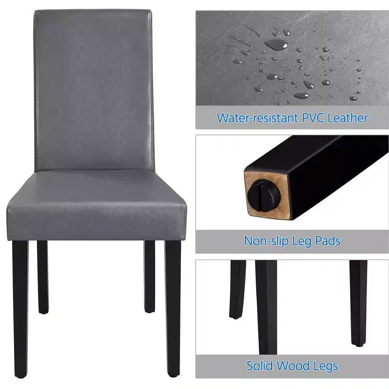 Yaheetech Lot de 4 Chaises de Salle à Manger Rembourrées à Dossier Haut avec Pieds en Bois pour Maison Restaurants
