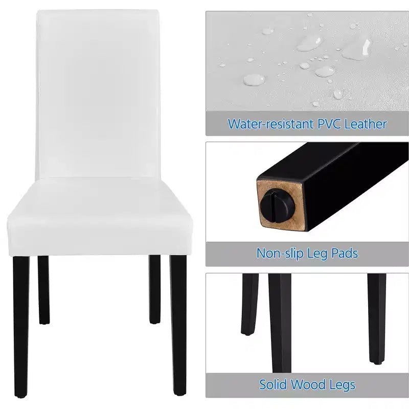 Yaheetech Lot de 4 Chaises de Salle à Manger Rembourrées à Dossier Haut avec Pieds en Bois pour Maison Restaurants
