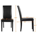 Yaheetech Lot de 4 Chaises de Salle à Manger Rembourrées à Dossier Haut avec Pieds en Bois pour Maison Restaurants