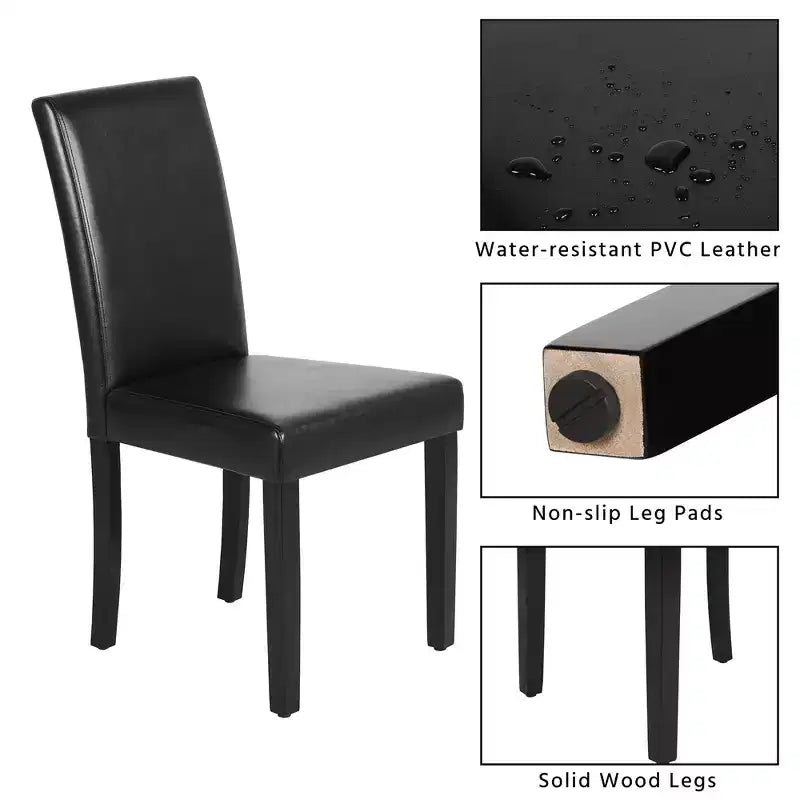 Yaheetech Lot de 4 Chaises de Salle à Manger Rembourrées à Dossier Haut avec Pieds en Bois pour Maison Restaurants