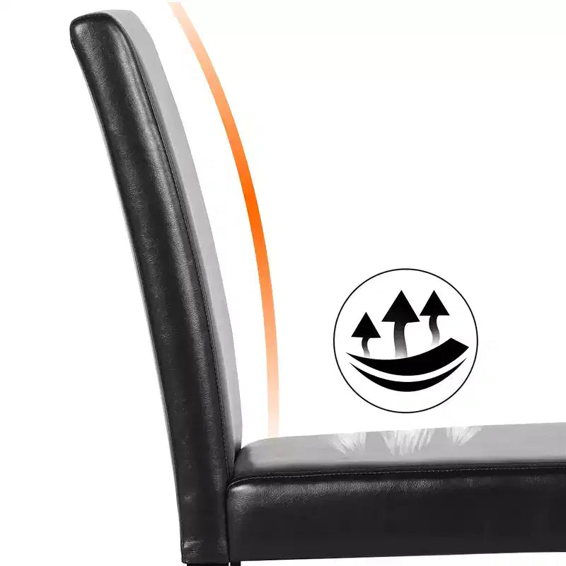 Yaheetech Lot de 4 Chaises de Salle à Manger Rembourrées à Dossier Haut avec Pieds en Bois pour Maison Restaurants