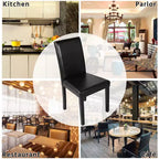 Yaheetech Lot de 4 Chaises de Salle à Manger Rembourrées à Dossier Haut avec Pieds en Bois pour Maison Restaurants