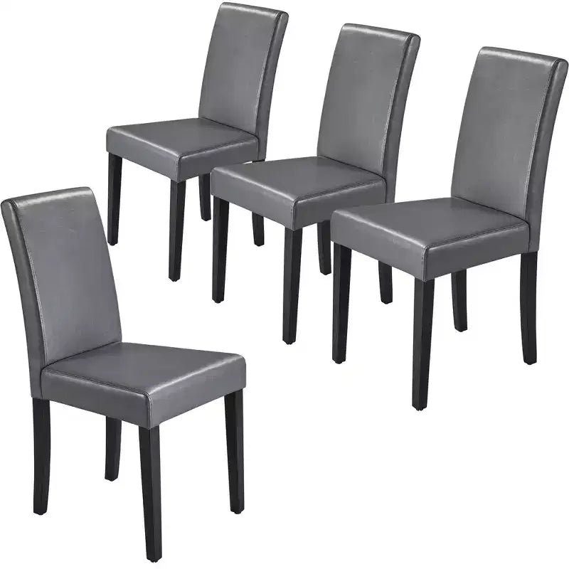 Yaheetech Lot de 4 Chaises de Salle à Manger Rembourrées à Dossier Haut avec Pieds en Bois pour Maison Restaurants