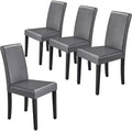 Yaheetech Lot de 4 Chaises de Salle à Manger Rembourrées à Dossier Haut avec Pieds en Bois pour Maison Restaurants