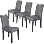 Yaheetech Lot de 4 Chaises de Salle à Manger Rembourrées à Dossier Haut avec Pieds en Bois pour Maison Restaurants