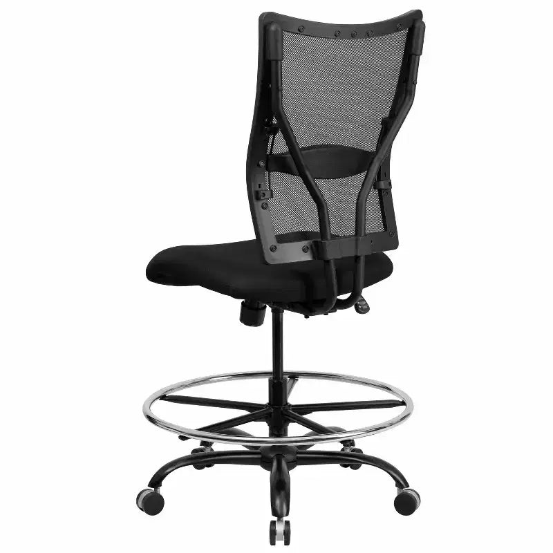 Chaise de bureau ergonomique Emma et Oliver grande taille en maille noire de 180 kg