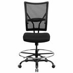 Chaise de bureau ergonomique Emma et Oliver grande taille en maille noire de 180 kg