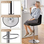 Yaheetech Lot de 2 tabourets pivotants sans accoudoirs en similicuir PU réglables avec base élargie