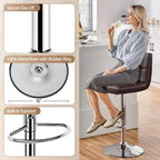 Yaheetech Lot de 2 tabourets pivotants sans accoudoirs en similicuir PU réglables avec base élargie