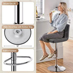 Yaheetech Lot de 2 tabourets pivotants sans accoudoirs en similicuir PU réglables avec base élargie