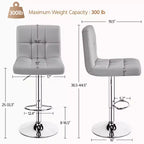 Yaheetech Lot de 2 tabourets pivotants sans accoudoirs en similicuir PU réglables avec base élargie