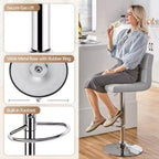 Yaheetech Lot de 2 tabourets pivotants sans accoudoirs en similicuir PU réglables avec base élargie