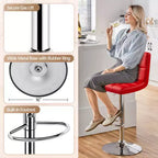 Yaheetech Lot de 2 tabourets pivotants sans accoudoirs en similicuir PU réglables avec base élargie