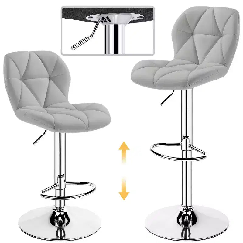 Yaheetech Lot de 2 tabourets de bar pivotants réglables modernes en cuir PU avec dossier