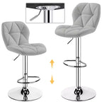 Yaheetech Lot de 2 tabourets de bar pivotants réglables modernes en cuir PU avec dossier