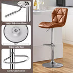 Yaheetech Lot de 2 tabourets de bar pivotants réglables modernes en cuir PU avec dossier