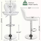 Yaheetech Lot de 2 tabourets de bar pivotants réglables modernes en cuir PU avec dossier