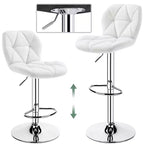 Yaheetech Lot de 2 tabourets de bar pivotants réglables modernes en cuir PU avec dossier