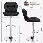 Yaheetech Lot de 2 tabourets de bar pivotants réglables modernes en cuir PU avec dossier