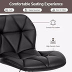 Yaheetech Lot de 2 tabourets de bar pivotants réglables modernes en cuir PU avec dossier