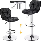 Yaheetech Lot de 2 tabourets de bar pivotants réglables modernes en cuir PU avec dossier
