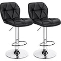 Yaheetech 2pcs Adjustable Modern PU Leather Swivel Bar Stools with Backrest