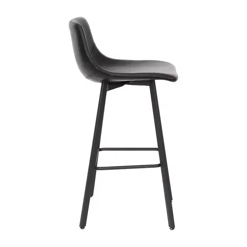 Flash Furniture Caleb Tabourets de bar modernes sans accoudoirs de 76,2 cm de hauteur commerciale avec repose-pieds et cadres en fer mat, lot de 2
