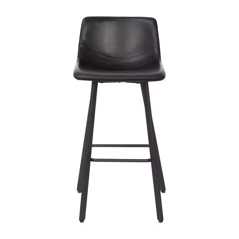 Flash Furniture Caleb Tabourets de bar modernes sans accoudoirs de 76,2 cm de hauteur commerciale avec repose-pieds et cadres en fer mat, lot de 2