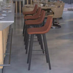Flash Furniture Caleb Tabourets de bar modernes sans accoudoirs de 76,2 cm de hauteur commerciale avec repose-pieds et cadres en fer mat, lot de 2