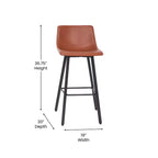 Flash Furniture Caleb Tabourets de bar modernes sans accoudoirs de 76,2 cm de hauteur commerciale avec repose-pieds et cadres en fer mat, lot de 2