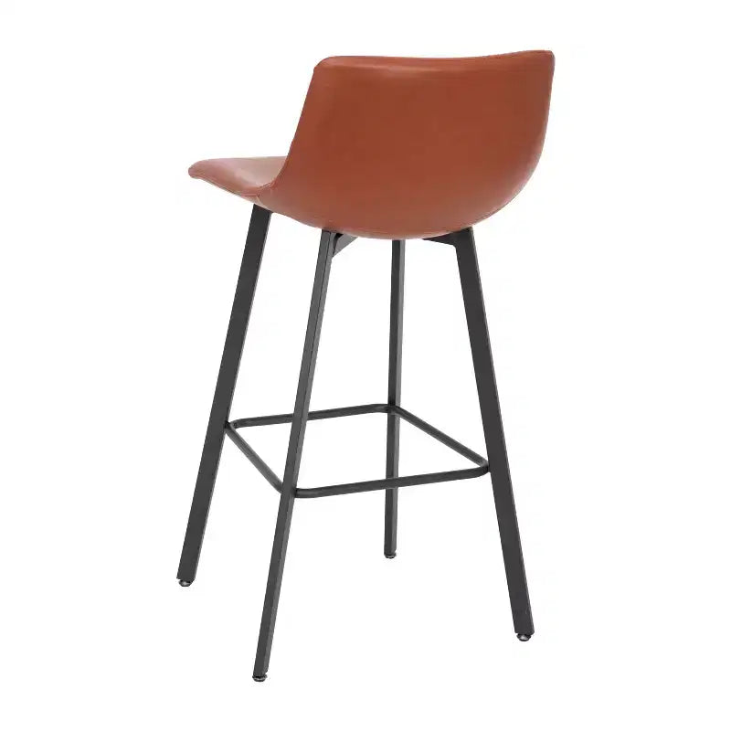 Flash Furniture Caleb Tabourets de bar modernes sans accoudoirs de 76,2 cm de hauteur commerciale avec repose-pieds et cadres en fer mat, lot de 2