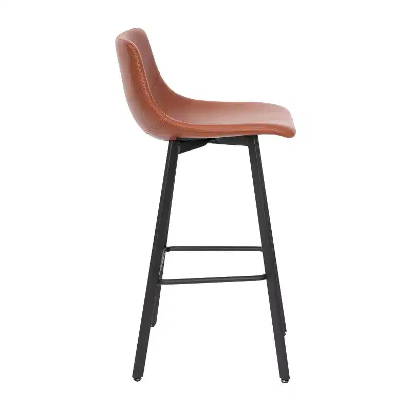 Flash Furniture Caleb Tabourets de bar modernes sans accoudoirs de 76,2 cm de hauteur commerciale avec repose-pieds et cadres en fer mat, lot de 2