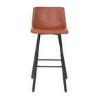 Flash Furniture Caleb Tabourets de bar modernes sans accoudoirs de 76,2 cm de hauteur commerciale avec repose-pieds et cadres en fer mat, lot de 2