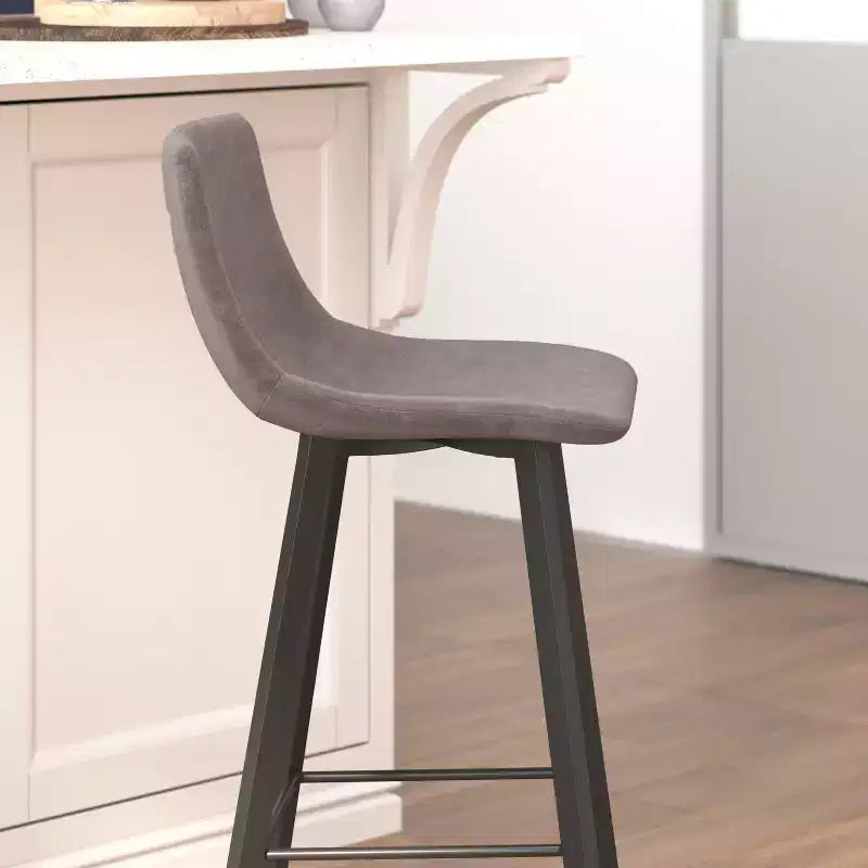Flash Furniture Caleb Tabourets de bar modernes sans accoudoirs de 76,2 cm de hauteur commerciale avec repose-pieds et cadres en fer mat, lot de 2