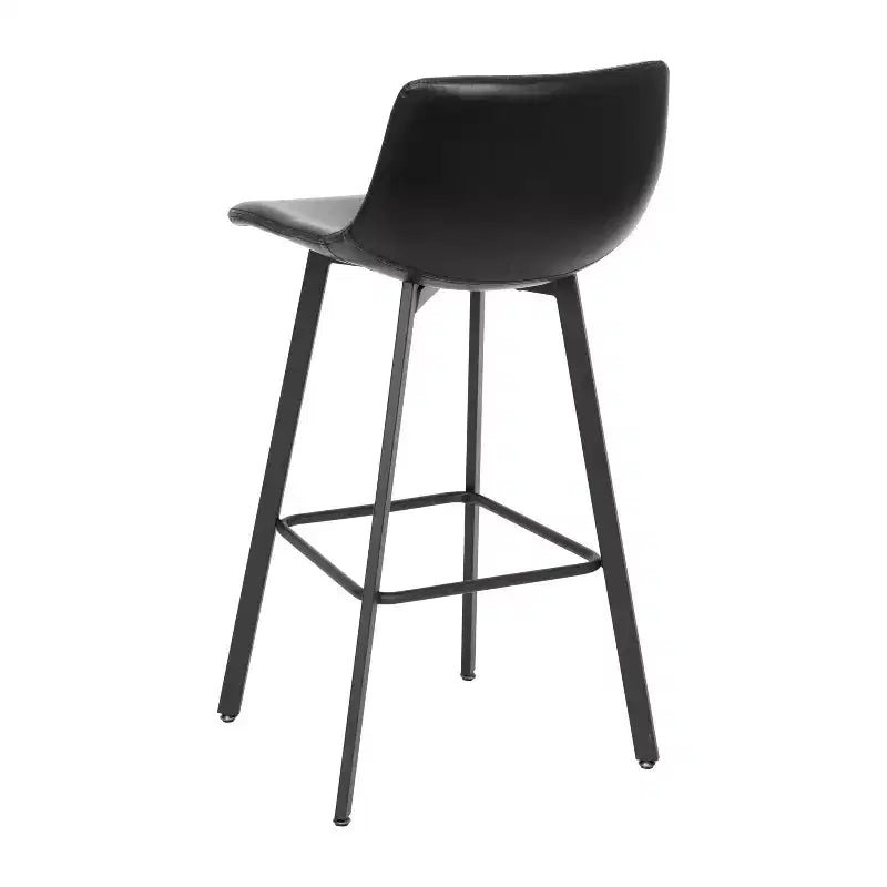 Flash Furniture Caleb Tabourets de bar modernes sans accoudoirs de 76,2 cm de hauteur commerciale avec repose-pieds et cadres en fer mat, lot de 2