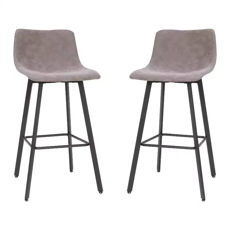 Flash Furniture Caleb Tabourets de bar modernes sans accoudoirs de 76,2 cm de hauteur commerciale avec repose-pieds et cadres en fer mat, lot de 2