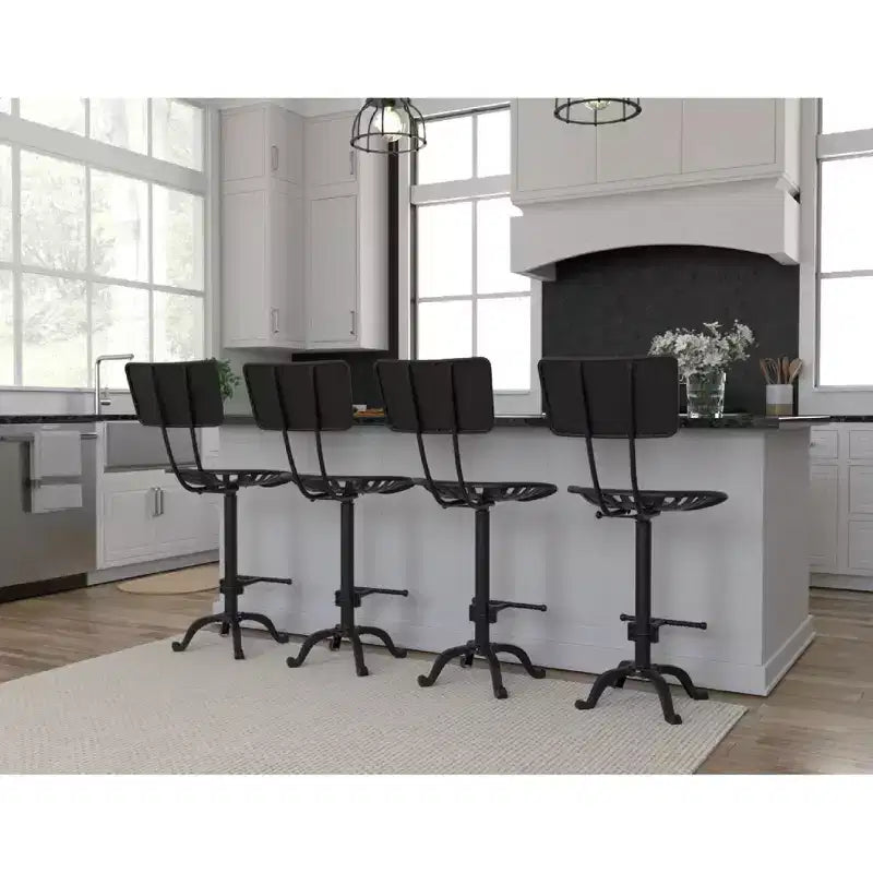 Tabouret de bar réglable avec dossier Carolina Living Austin, hauteur comptoir, assise tracteur