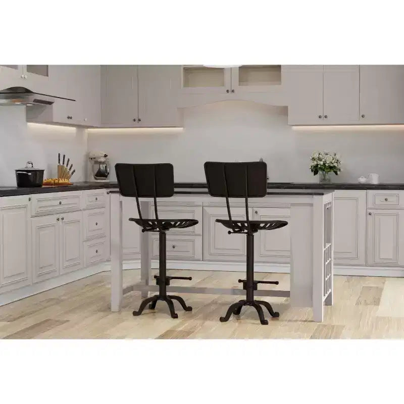 Tabouret de bar réglable avec dossier Carolina Living Austin, hauteur comptoir, assise tracteur