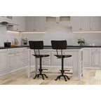 Tabouret de bar réglable avec dossier Carolina Living Austin, hauteur comptoir, assise tracteur