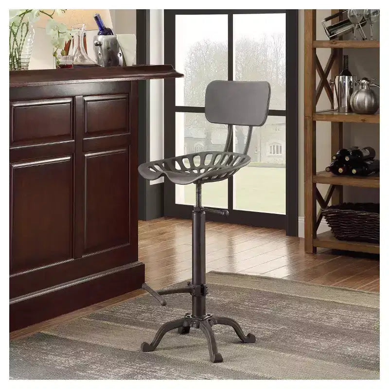 Tabouret de bar réglable avec dossier Carolina Living Austin, hauteur comptoir, assise tracteur