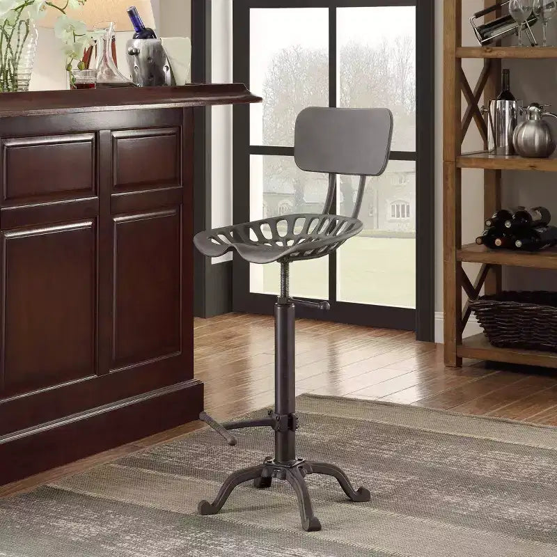 Tabouret de bar réglable avec dossier Carolina Living Austin, hauteur comptoir, assise tracteur