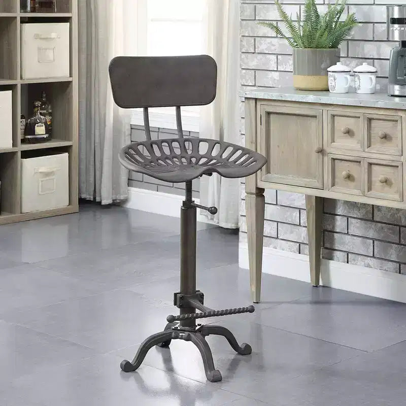 Tabouret de bar réglable avec dossier Carolina Living Austin, hauteur comptoir, assise tracteur