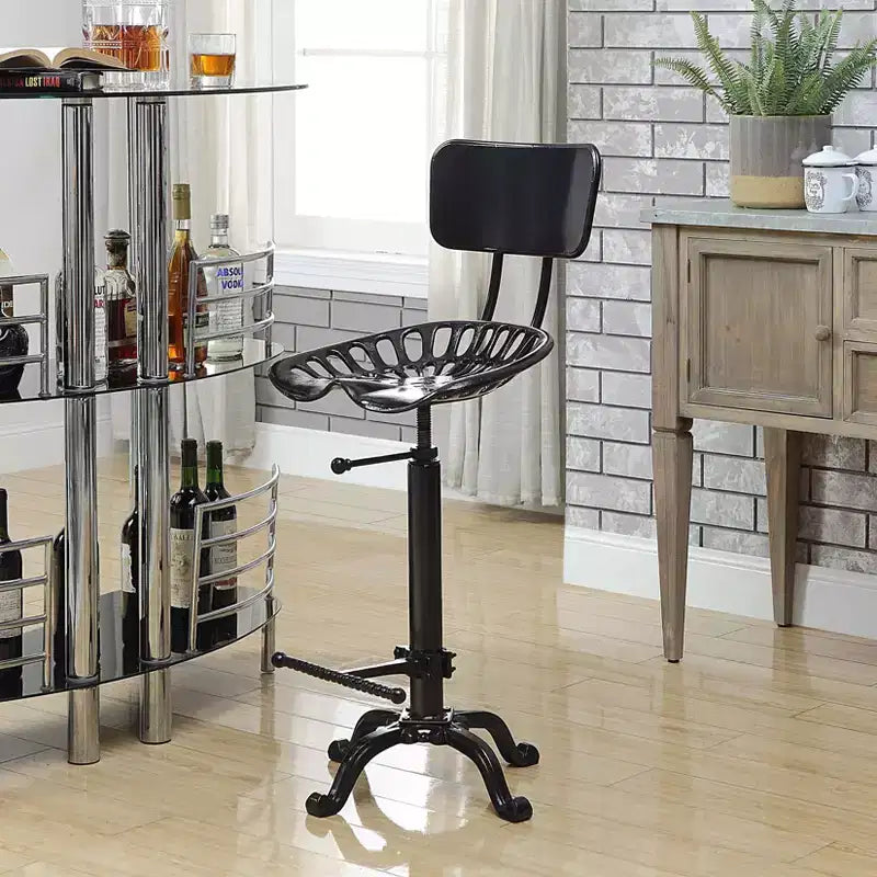 Tabouret de bar réglable avec dossier Carolina Living Austin, hauteur comptoir, assise tracteur