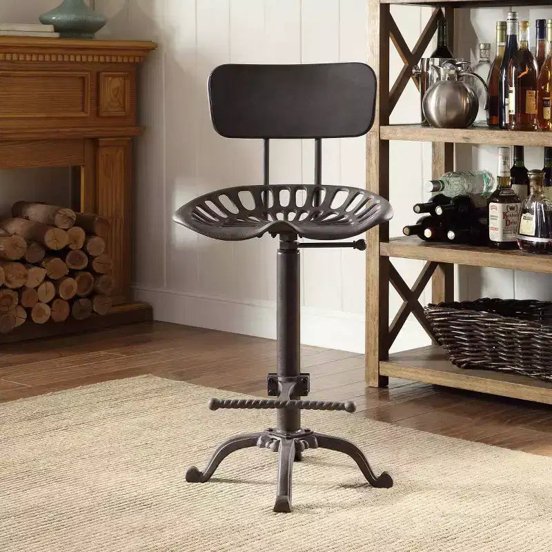 Tabouret de bar réglable avec dossier Carolina Living Austin, hauteur comptoir, assise tracteur
