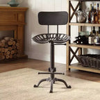 Tabouret de bar réglable avec dossier Carolina Living Austin, hauteur comptoir, assise tracteur